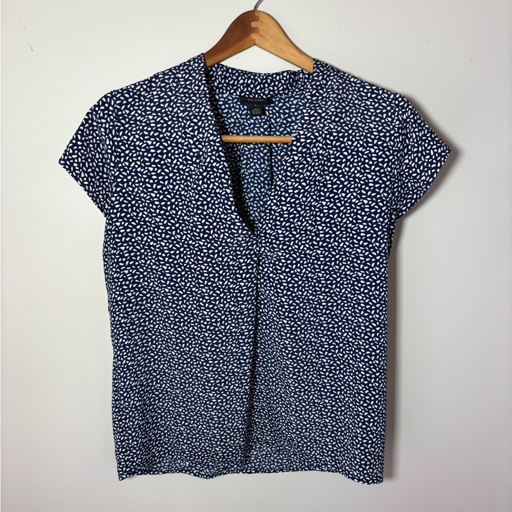 Halogen Blue Patterned Women's Top
